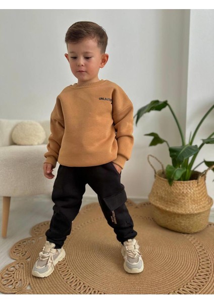 Erkek Çocuk Düz Modelli 3 Iplik Eşofman Takımı