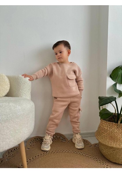 Erkek Çocuk Düz Modelli 3 Iplik Eşofman Takımı