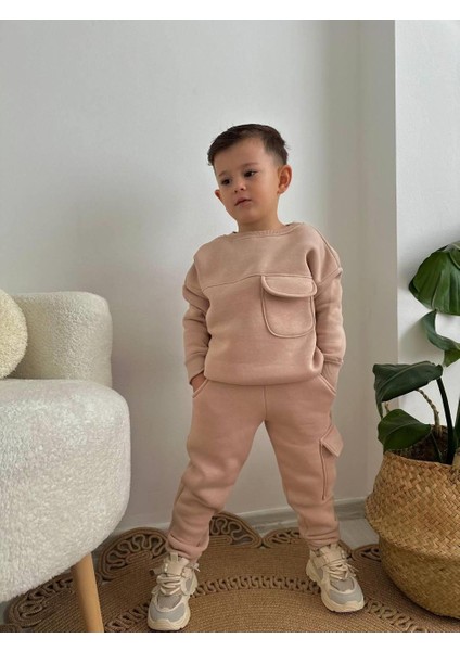 Erkek Çocuk Düz Modelli 3 Iplik Eşofman Takımı