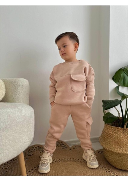 Erkek Çocuk Düz Modelli 3 Iplik Eşofman Takımı