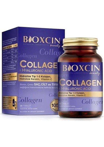Collagen Takviye Edici Gıda Tip1 Tip3 Hidrolize Kolajen 30 Tablet