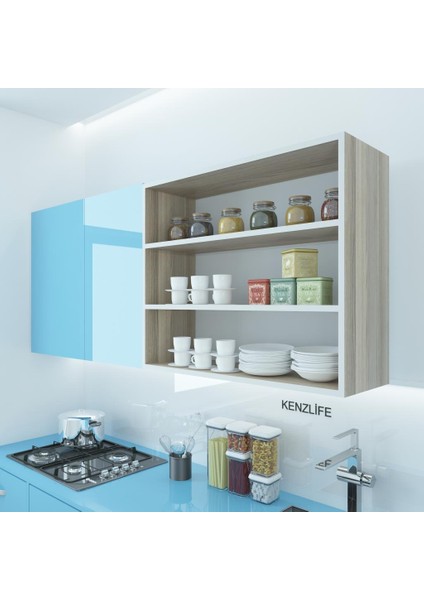 Kenzlife mutfak dolabı ıtır 090.090.30 crd 2 raflı kapaksız ofis banyo kiler evrak kitaplık
