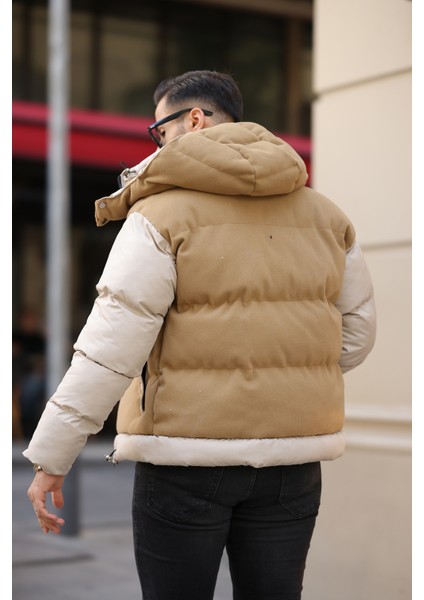 Erkek Kapüşonlu Kaşe Mont modelleri