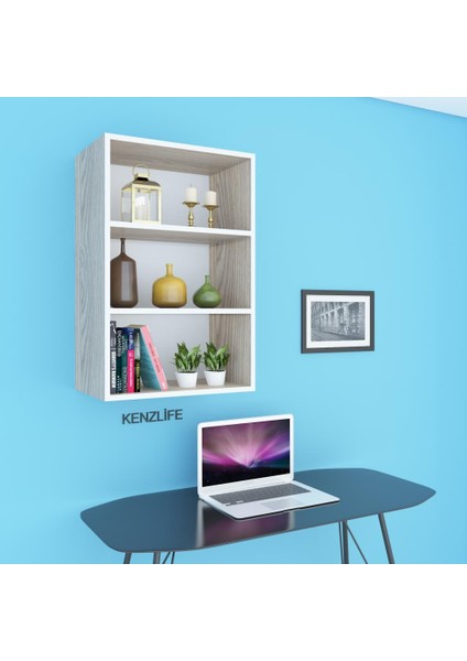 Kenzlife mutfak dolabı ıtır 090.060.30 crd 2 raflı kapaksız ofis banyo kiler evrak kitaplık