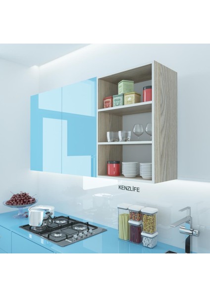 Kenzlife mutfak dolabı ıtır 090.060.30 crd 2 raflı kapaksız ofis banyo kiler evrak kitaplık