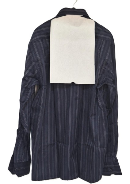 Toptan Uzun Kollu M Beden Cepli Lacivert Çizgili Erkek Gömlek fiyatları