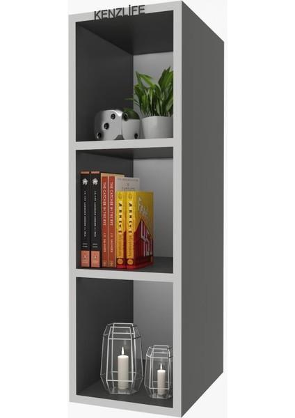 Kenzlife mutfak dolabı ıtır 090.030.30 gri 2 raflı kapaksız ofis banyo kiler evrak kitaplık