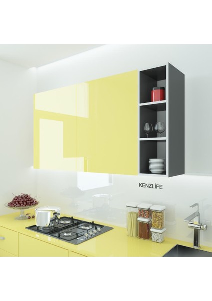 Kenzlife mutfak dolabı ıtır 090.030.30 gri 2 raflı kapaksız ofis banyo kiler evrak kitaplık indirimleri