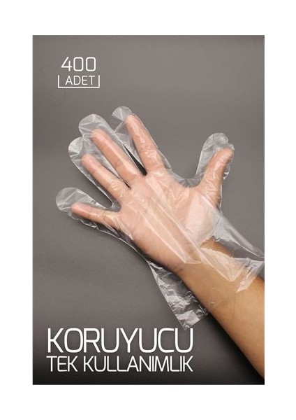 Modacar 400 Adet Tek Kullanımlık Şeffaf Eldiven