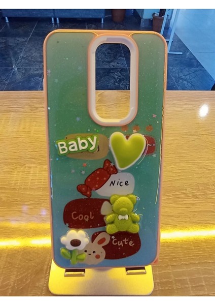 Xiaomi Redmi Note 8 Pro Uyumlu Kabartma Figürlü Darbe Korumalı Kapak Renkli Kılıf