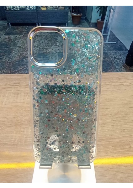 Apple iPhone 13 Uyumlu Simli Kamera Çerçevesi Metal Kapak Tuşları Metal Kılıf