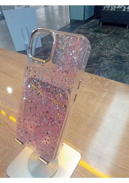 Apple iPhone 13 Uyumlu Simli Kamera Çerçevesi Metal Kapak Tuşları Metal Kılıf