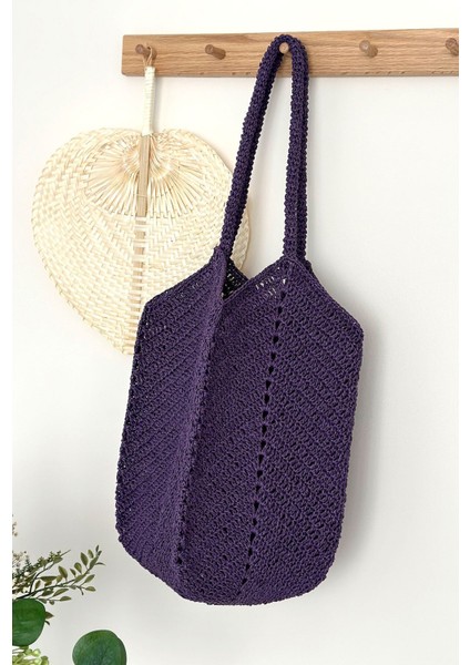 Hasır Omuz Çantası, Yazlık Çanta, Rafya Çanta, Plaj Çantası, Örgü Çanta, Tote Çanta, Mor Çanta fiyatları