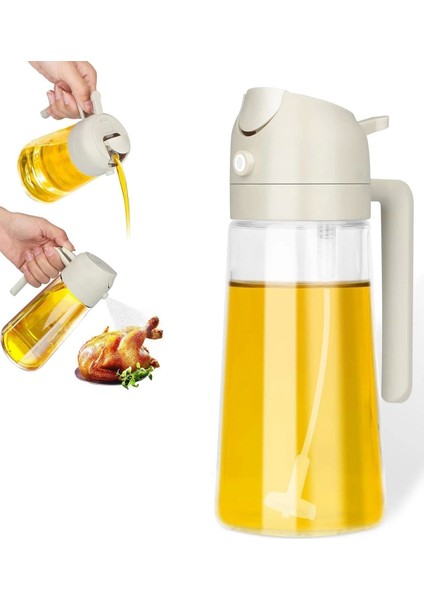 2'set Çift Fonksiyonlu Cam Yağdanlık 550ML Zeytinyağı Sıvıyağ Şişesi Airfryer Sprey Yağlık Sirkelik fırsatları