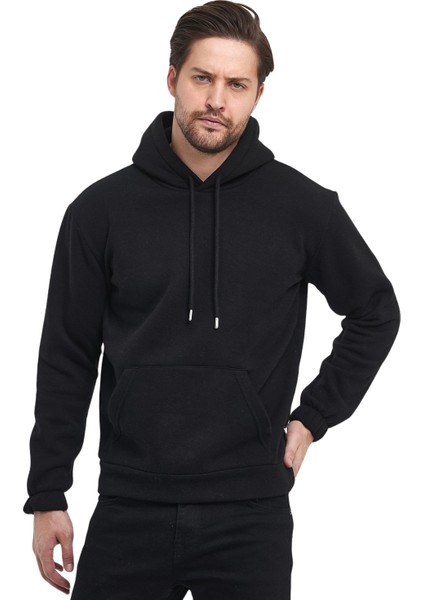 Erkek Kolu Lastikli Kapşonlu Sweat