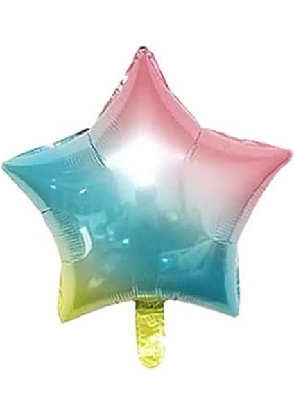 Yıldız Folyo Balon 45 cm 18 Inch Gökkuşağı