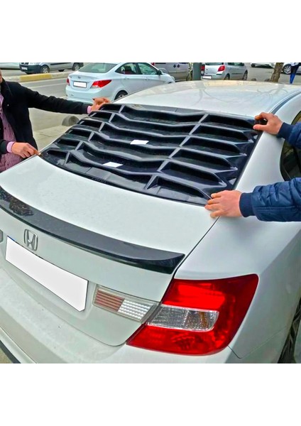 Honda Civic Fb7 Arka Cam Vizörü Parlak Siyah Plastik