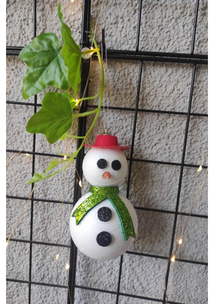 Yılbaşı Ağaç Süsleme Seti Strafor Kardan Adam 12 cm modelleri