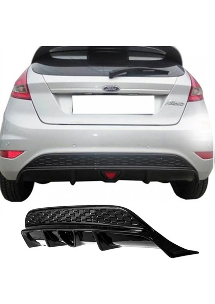 Ford Fiesta Mk6 Çakarlı Difüzör Parlak Siyah Plastik Arka Difizör