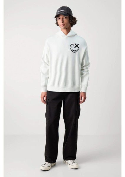 Baskılı Kapşonlu Sweatshirt FM1.106BÖ