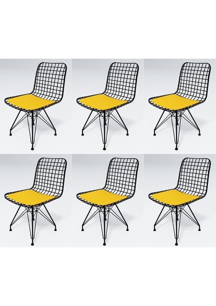 Knsz kafes tel sandalyesi 6 lı mazlum syhsrı ofis cafe bahçe mutfak