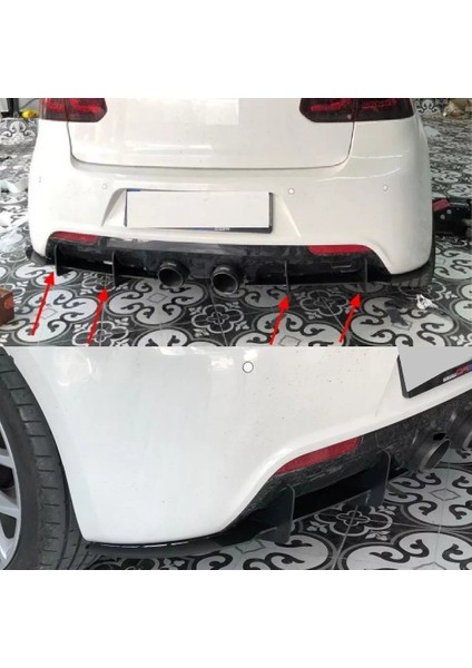 Vw Golf 6 R Flap Flaplar Splitter Bıçak 2008-2012 6 Parça