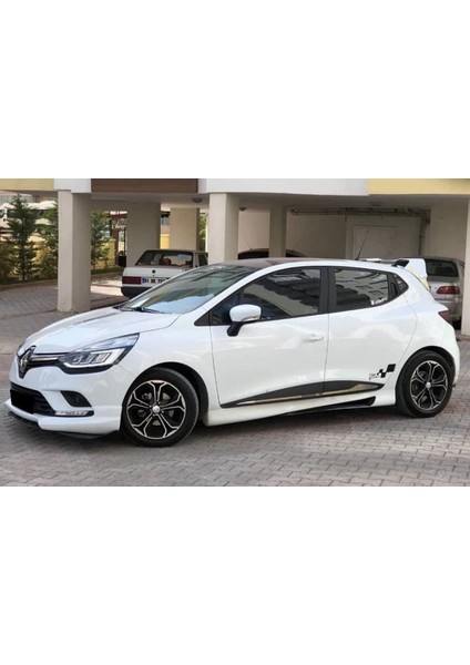 Renault Clio 4 Custom Yan Marşpiyel Seti Mat Siyah Plastik 2 Adet