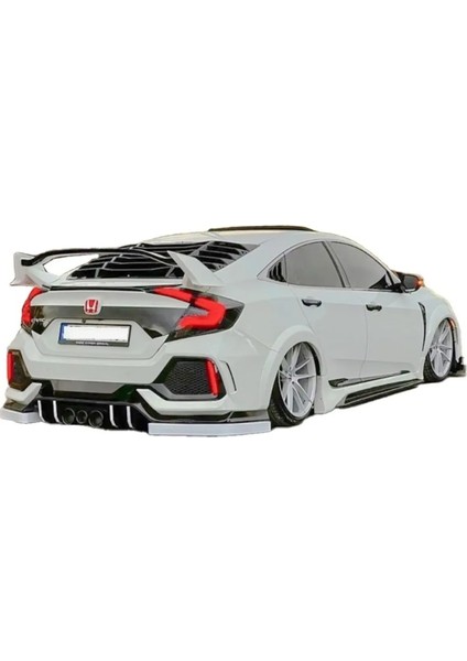 Honda Civic Fc5 6 Parça Arka Flap Parlak Siyah Plastik