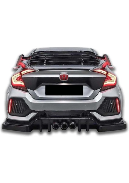 Honda Civic Fc5 6 Parça Arka Flap Parlak Siyah Plastik