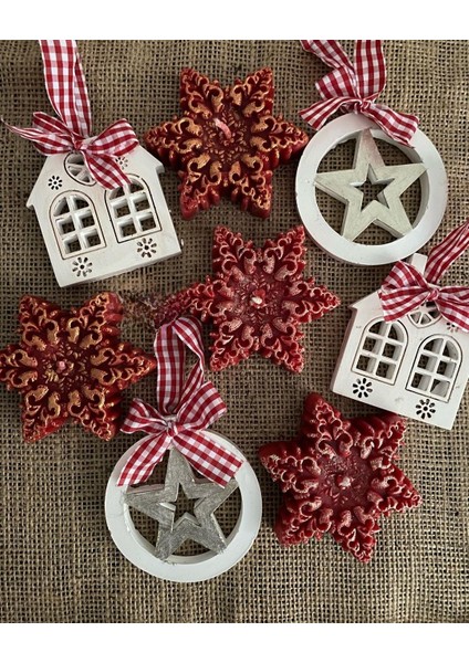 Yuvarlak içinde Yıldız Askı Silikon Kalıp K-222, Kokulu Taş Sabun Alçı Mum Kalıbı