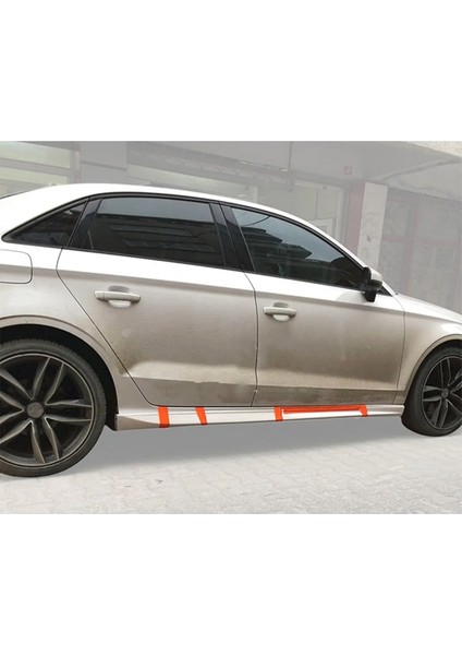 Audi A3 8V Sedan Yan Marşpiyel Seti Mat Siyah Plastik 2 Adet