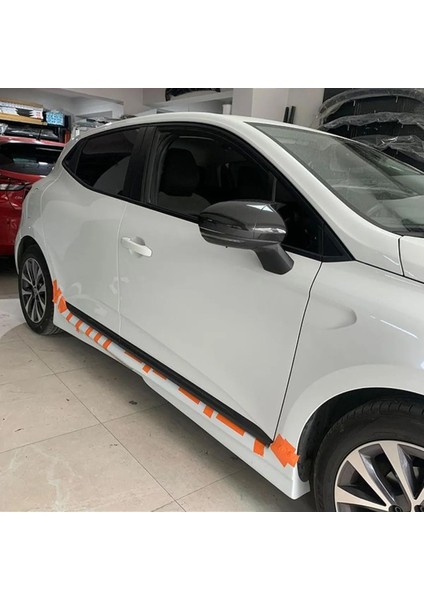 Renault Clio 5 Custom Yan Marşpiyel Seti Mat Siyah Plastik 2 Adet