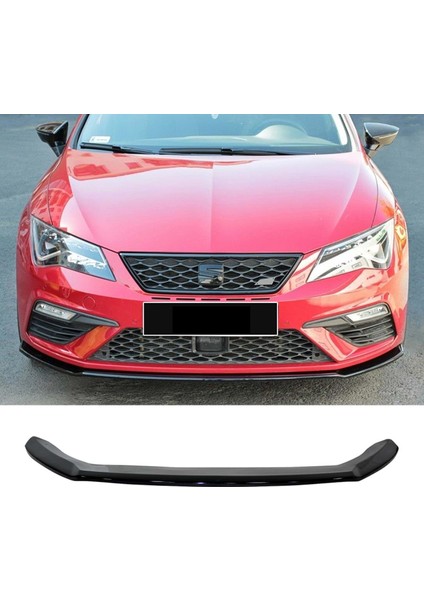 Seat Leon Mk3,5 Cupra Ön Lip Parlak Siyah Plastik 2017-2022