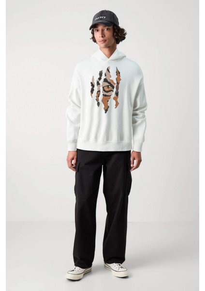 Baskılı Kapşonlu Sweatshirt FM1.107BÖ