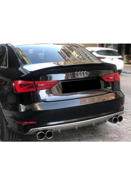 Audi A3 8V S3 Sedan Difüzör Parlak Siyah Plastik Arka Difizör 2012-2016