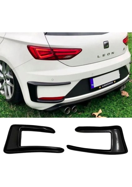 Seat Leon Mk3 2017-2020 Orijinal Arka Tampon Venti Parlak Siyah Plastik