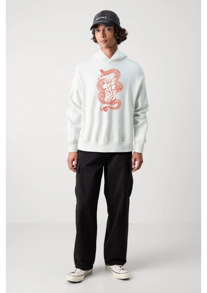 Baskılı Kapşonlu Sweatshirt FM1.11BÖ