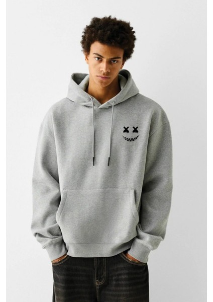 Baskılı Kapşonlu Sweatshirt FM1.102GÖ