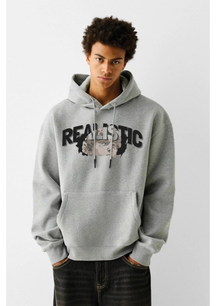 Baskılı Kapşonlu Sweatshirt FM1.104GÖ