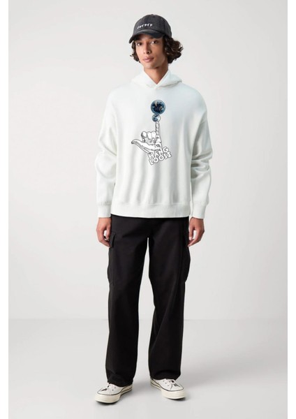 Baskılı Kapşonlu Sweatshirt FM1.110BÖ