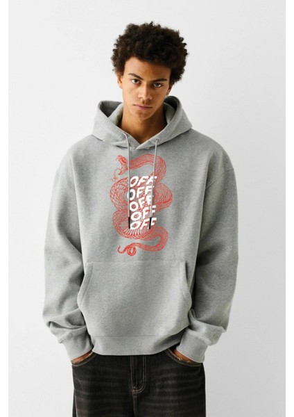 Baskılı Kapşonlu Sweatshirt FM1.11GÖ