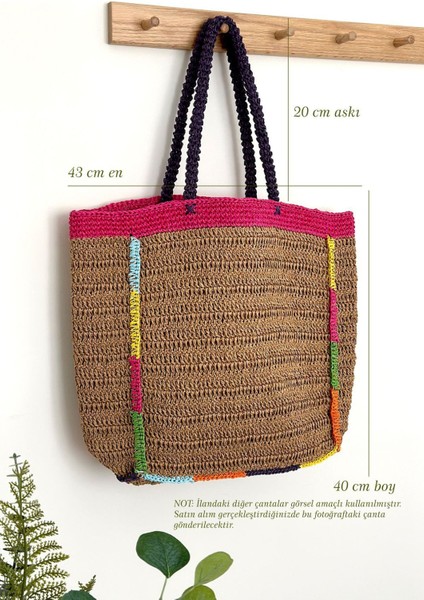 Hasır Plaj Çantası, Büyük Plaj Çantası, Örgü Plaj Çantası, Hasır Çanta, Renkli Plaj Çantası Pembe fırsatları