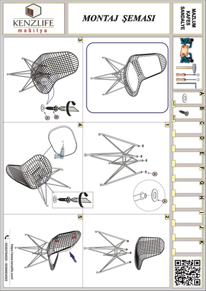 Knsz kafes tel sandalyesi 1 li mazlum syhbyz sırt minderli ofis cafe bahçe mutfak modelleri