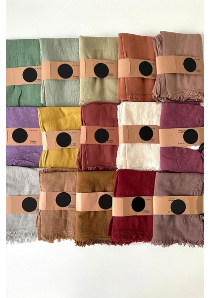 Naturel Pamuk Şal - Organik Pamuk Kumaş - Yüzdeyüz Pamuk Şal - Organik Şal - Bordo Şal