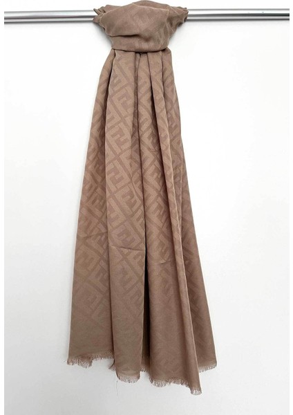 Pamuk Jakar F Desen Şal, Cotton Şal, Ipeksi Pamuklu Şal, Kaymaz Monogram Şal, Vizon Şal fırsatları