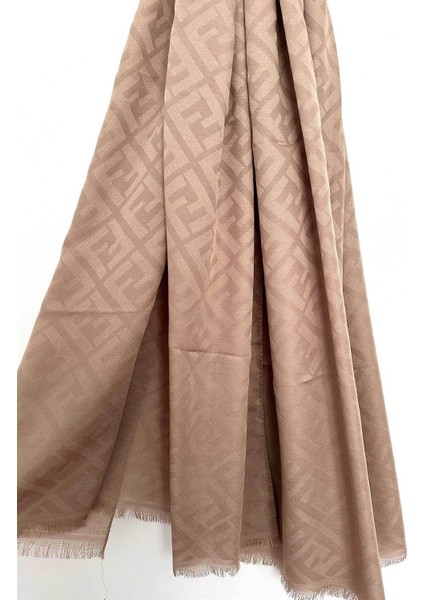Pamuk Jakar F Desen Şal, Cotton Şal, Ipeksi Pamuklu Şal, Kaymaz Monogram Şal, Vizon Şal indirimleri