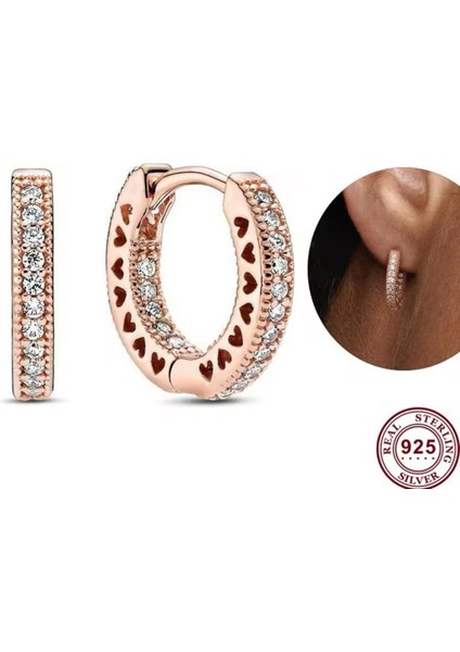 Pavé Dizim Kalp Halka Rose Küpe fiyatları