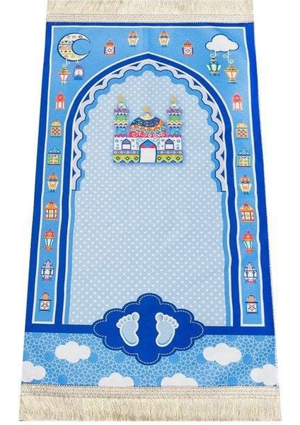 Ilk Seccadem Mavi Baskılı Erkek Çocuk Seccade