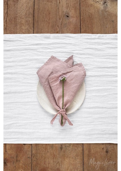 Keten Pastel Pembe Peçete Seti 2'li.