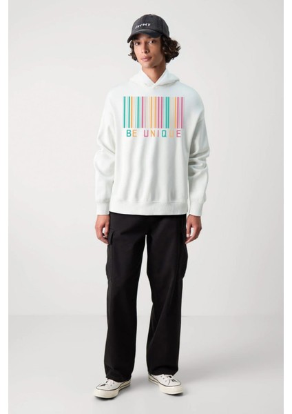 Baskılı Kapşonlu 3 Iplik Sweatshirt FM1.115BÖ